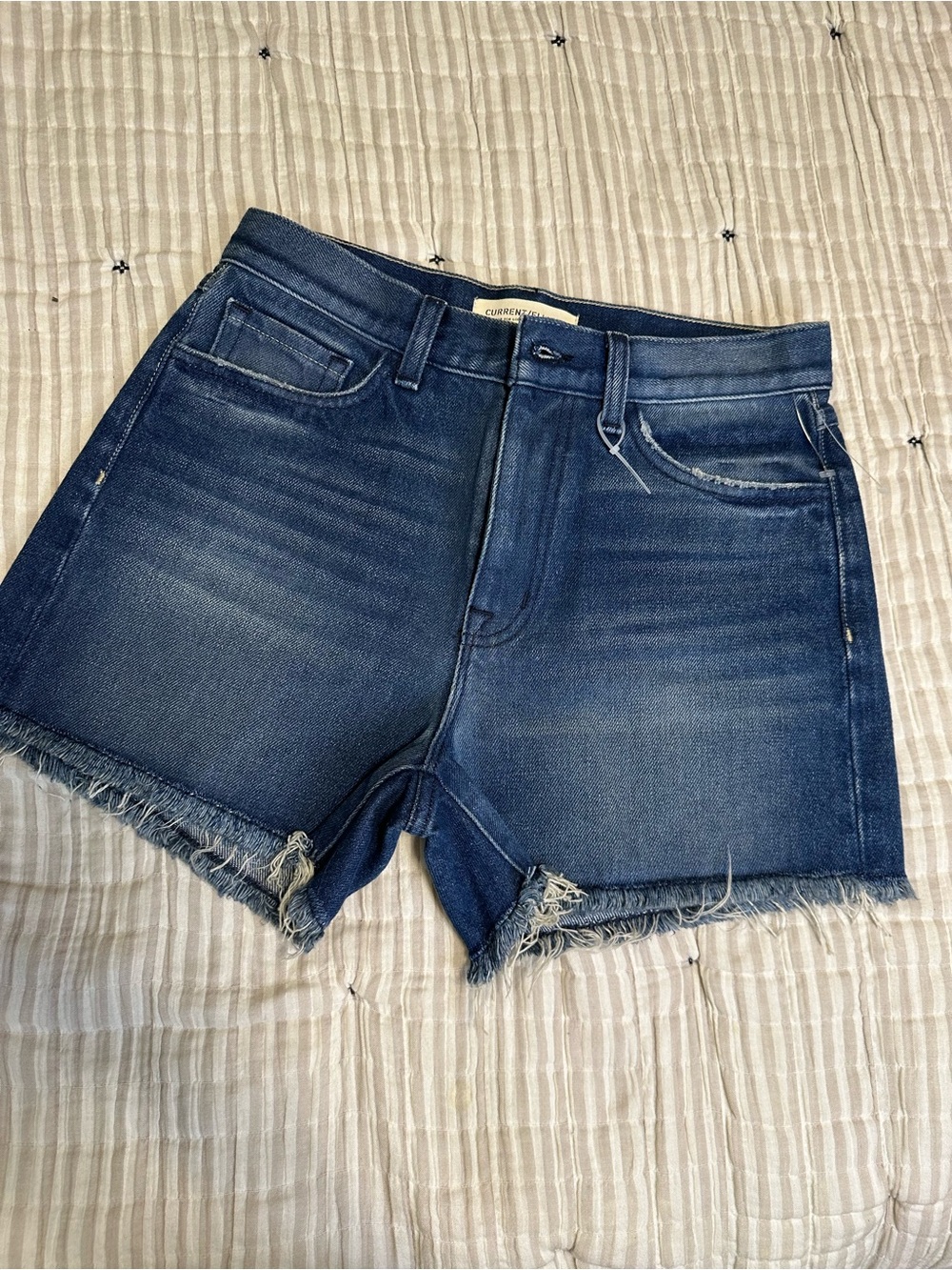 NWOT Current/Elliott Indigo Frayed Hem Denim Shorts (26)